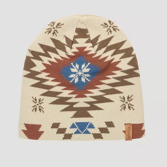 Wrangler Retro Brown and Patterned Beanie Set - Picture 3 of 5